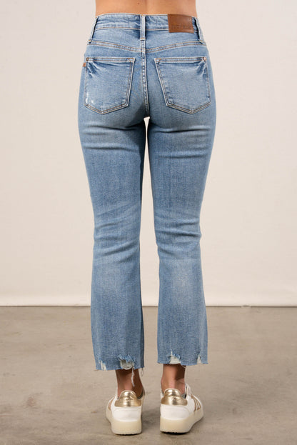 Judy Blue | Lennon Mid Rise Crop Kick Flare Jeans