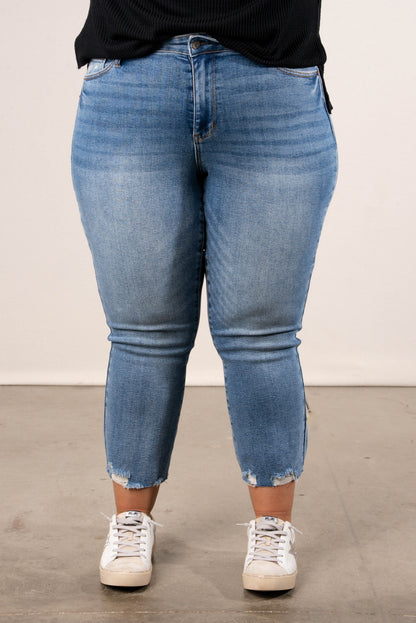 Judy Blue | Lennon Mid Rise Crop Kick Flare Jeans