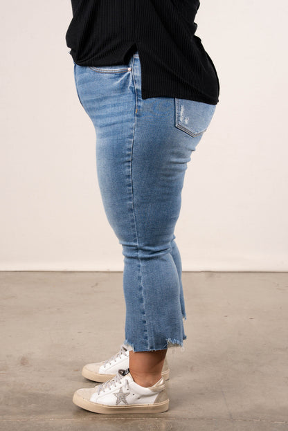 Judy Blue | Lennon Mid Rise Crop Kick Flare Jeans