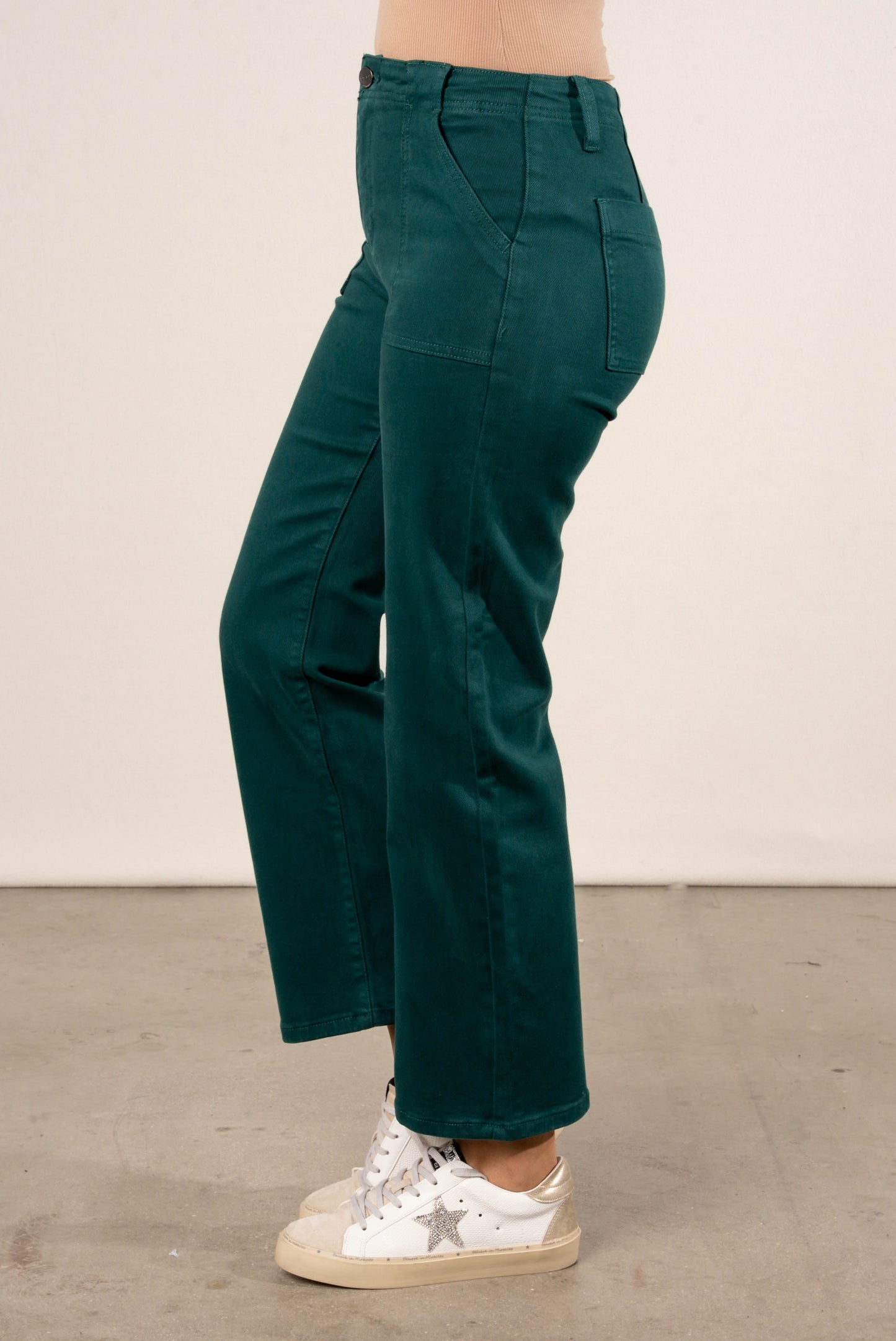 Risen Denim | Axel High Rise Patch Pocket Flare Jeans
