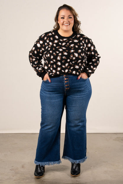 Risen Denim | Erika Mid Rise Crop Wide Leg Jeans