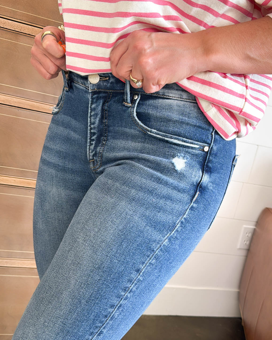 Risen Denim | Colby Mid Rise Tummy Control Straight Leg Jeans