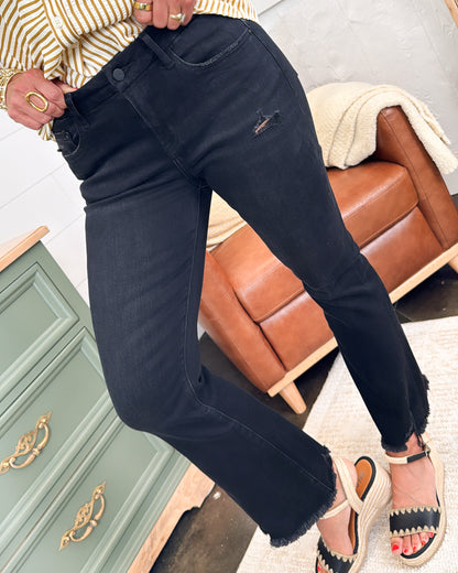 Mica Denim | Lesley High Rise Crop Flare Jeans