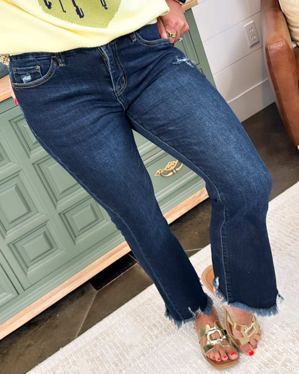 Mica Denim | Lesley High Rise Crop Flare Jeans