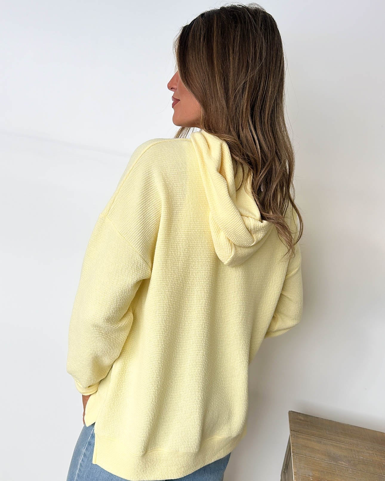 Maysen Textured Knit Hooded Top
