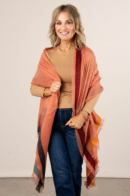 Color Block Oblong Wrap Scarf