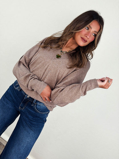 Lean On Me Deep V-Neck Sweater