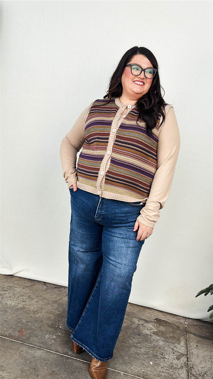 Risen Denim | Bobbie High Rise Tummy Control Crop Wide Leg Jeans