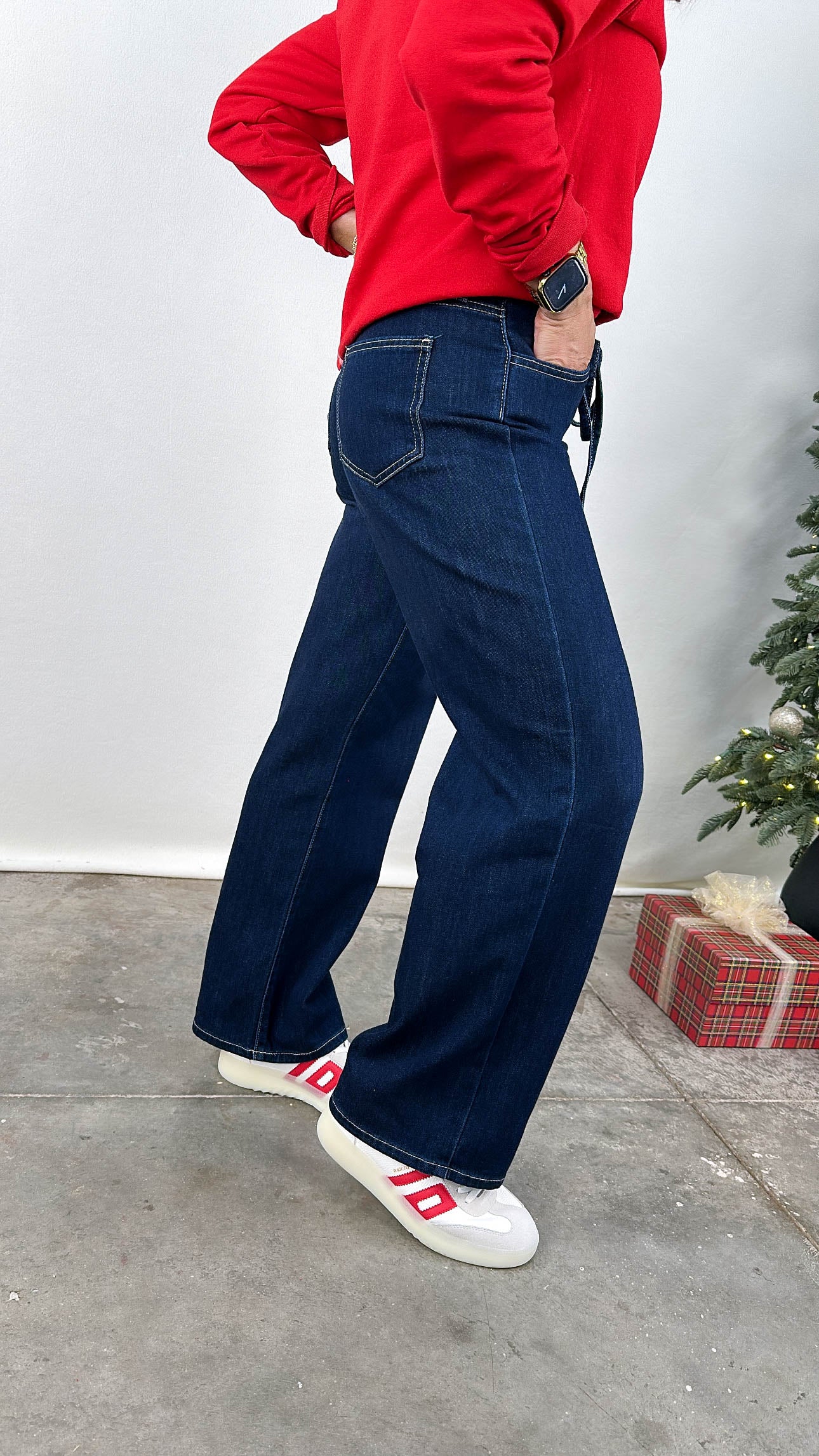 Just Black Denim | Laurence High Rise Drawstring Wide Leg Jeans