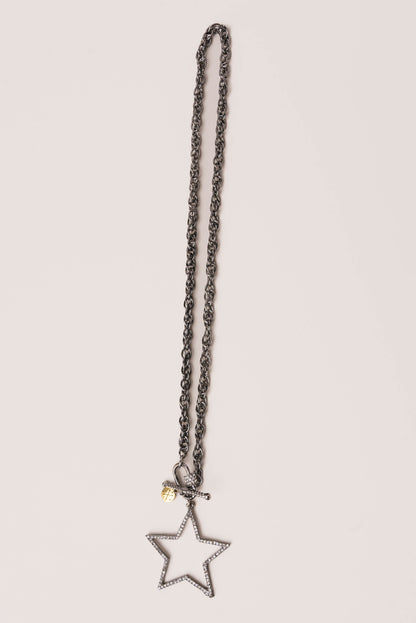 CZ Star Pendant Carabiner Necklace
