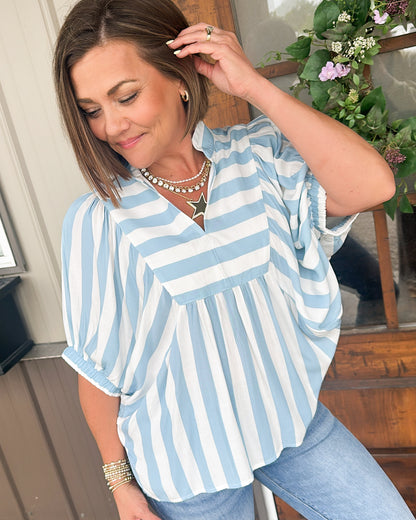 Barefoot In The Sand Striped Dolman Shirt