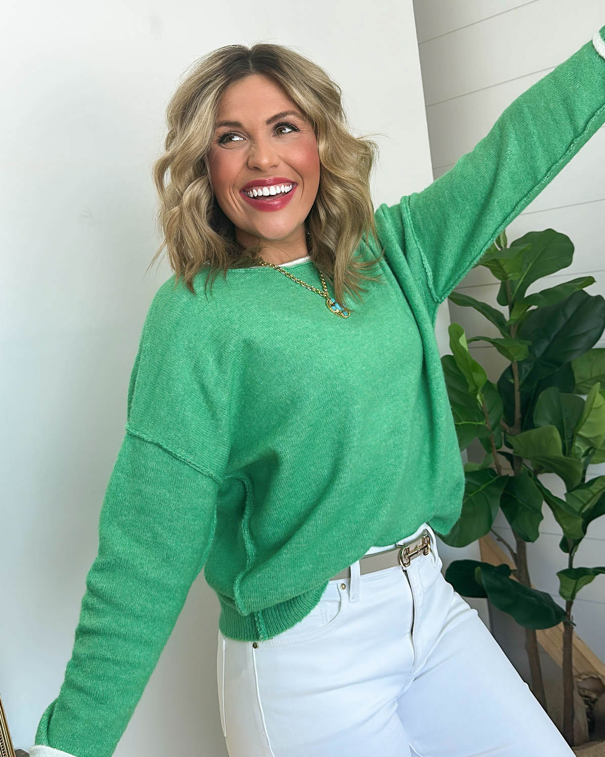 Mix It Up Contrast Trim Sweater