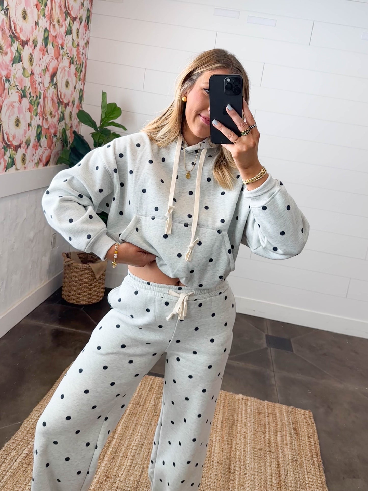 Snuggle Spot Polka Dot Hoodie + Jogger Set