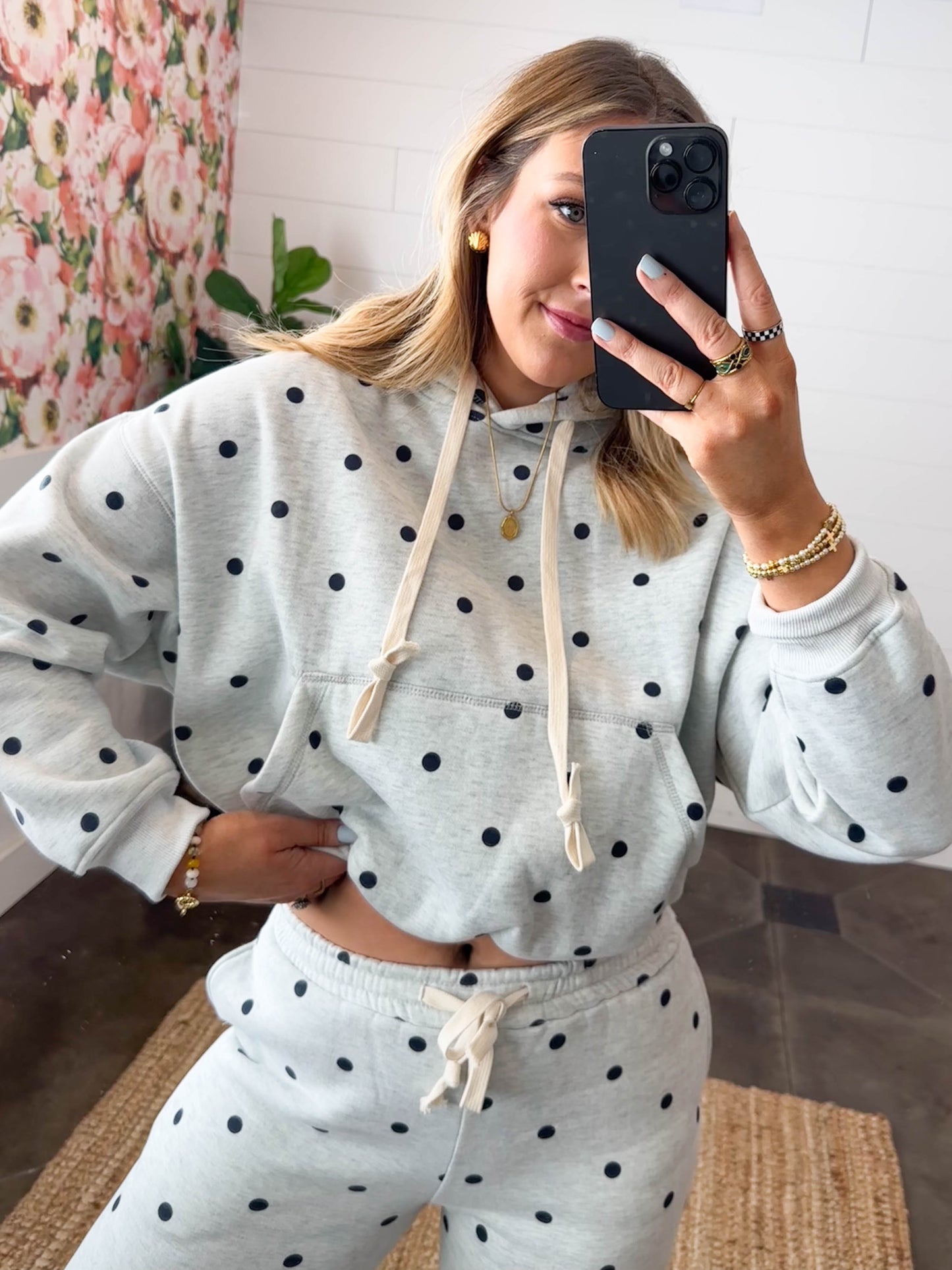 Snuggle Spot Polka Dot Hoodie + Jogger Set