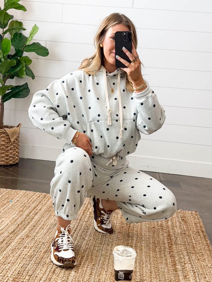 Snuggle Spot Polka Dot Hoodie + Jogger Set