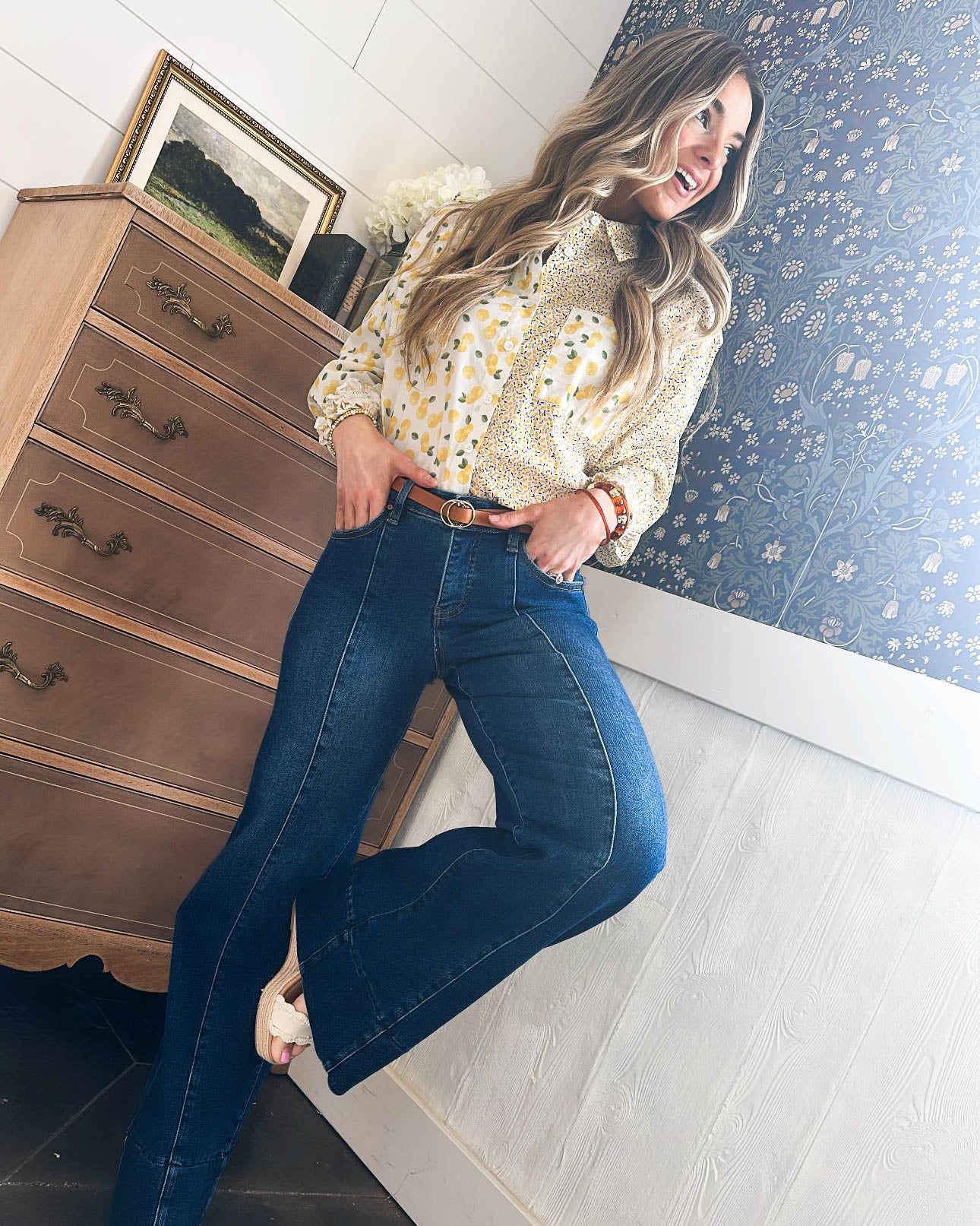 Squeeze The Day Mixed Lemon Print Shirt