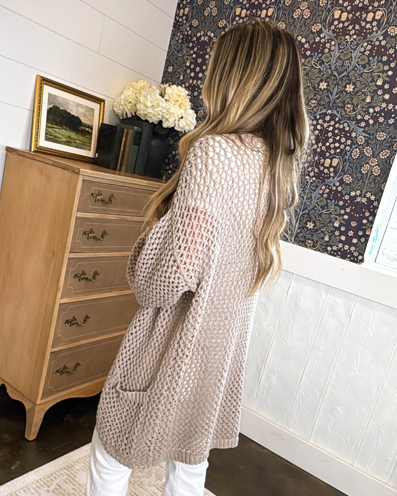 Santorini Sun Open Crocheted Cardigan