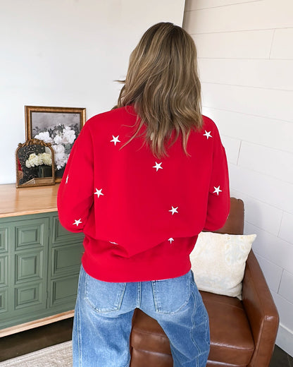American Pride Star Embroidered Sweatshirt