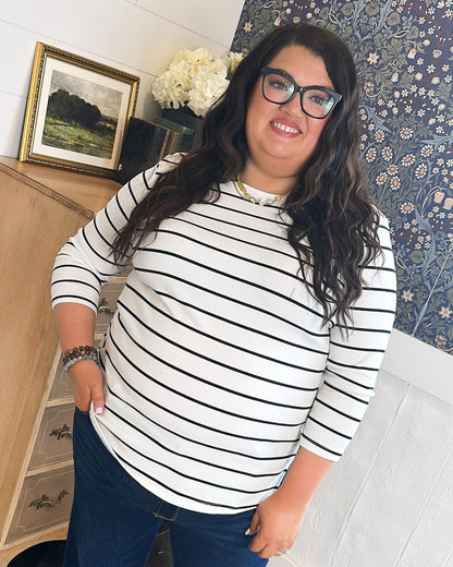 Nautica Lover Striped Boat Neck Top