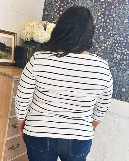 Nautica Lover Striped Boat Neck Top