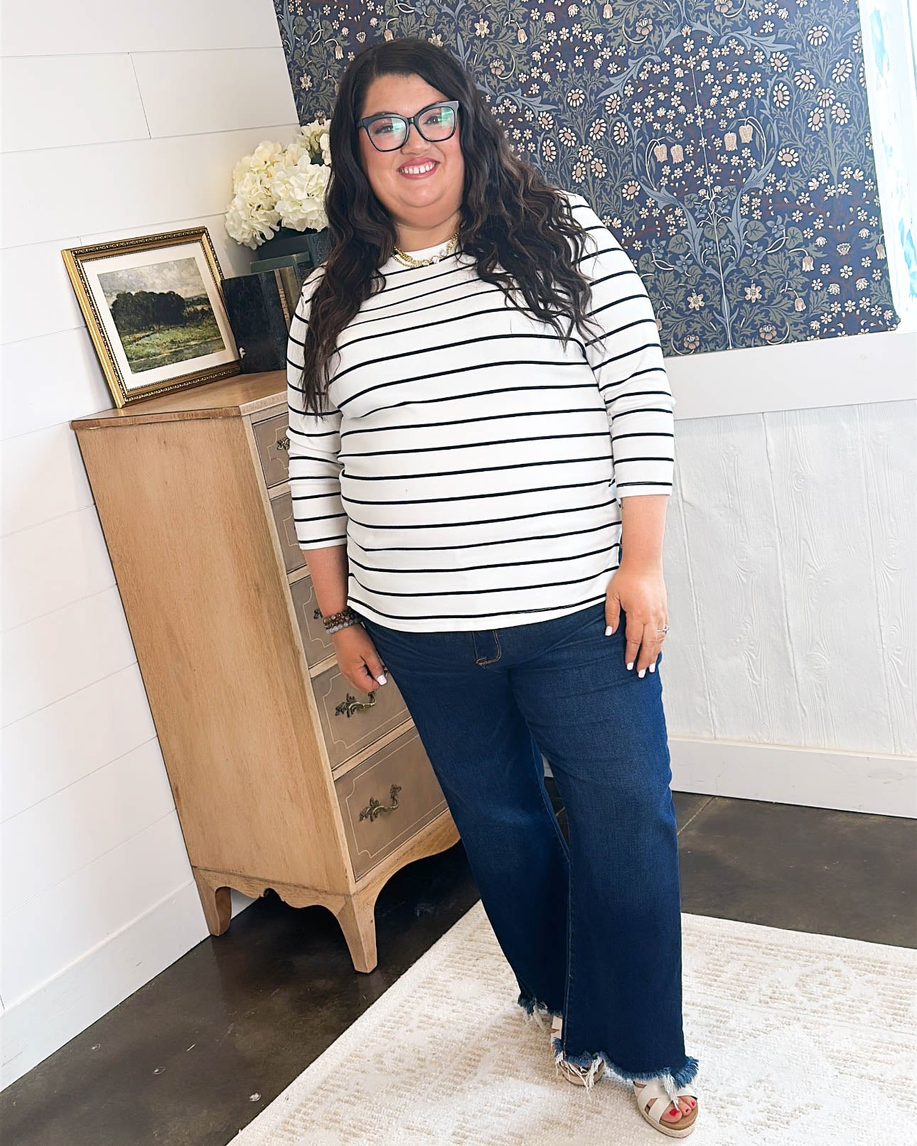 Nautica Lover Striped Boat Neck Top