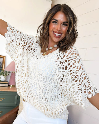 Song Of Summer Crocheted Lace Top