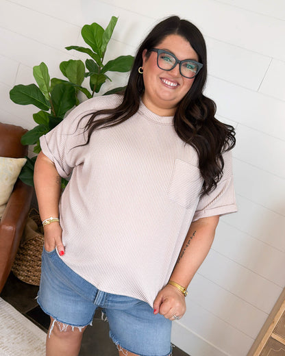 Leading Lines Raised Ribbed Dolman Top