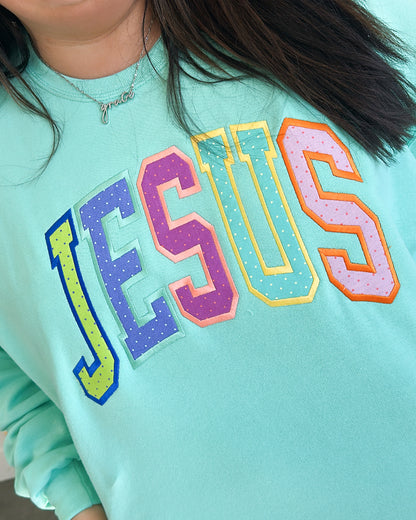 Jesus Embroidered Graphic Sweatshirt