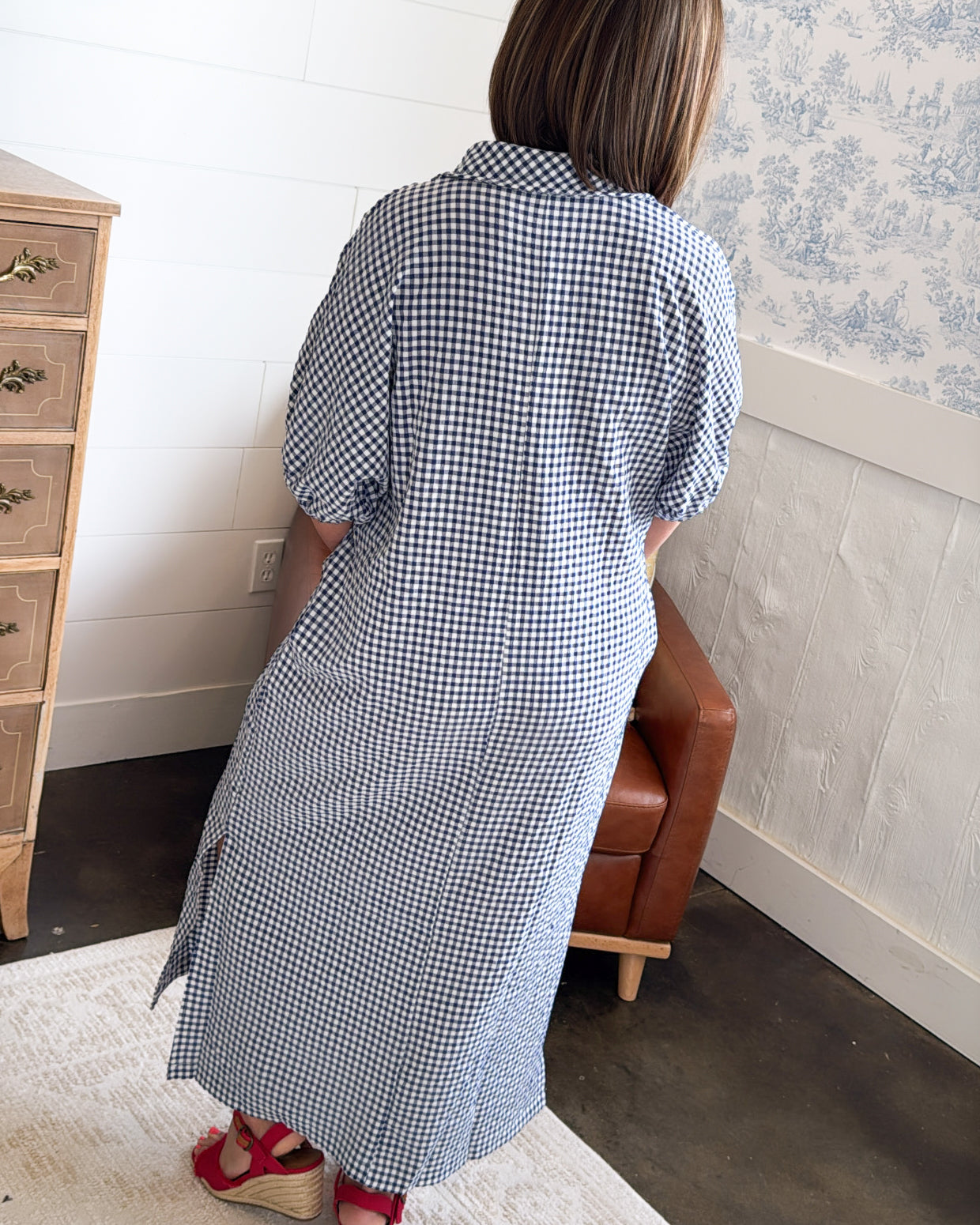 Brighton Bay Gingham Midi Dress