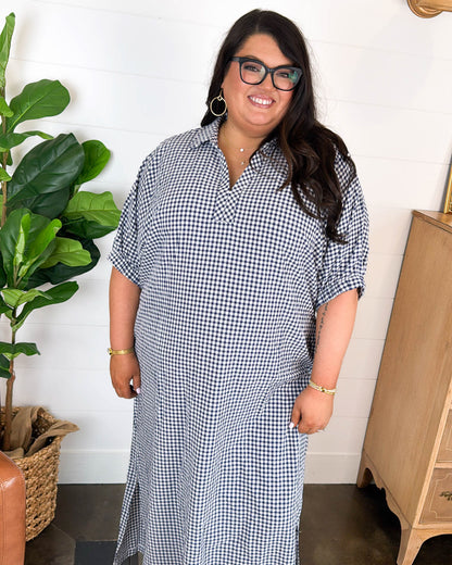 Brighton Bay Gingham Midi Dress