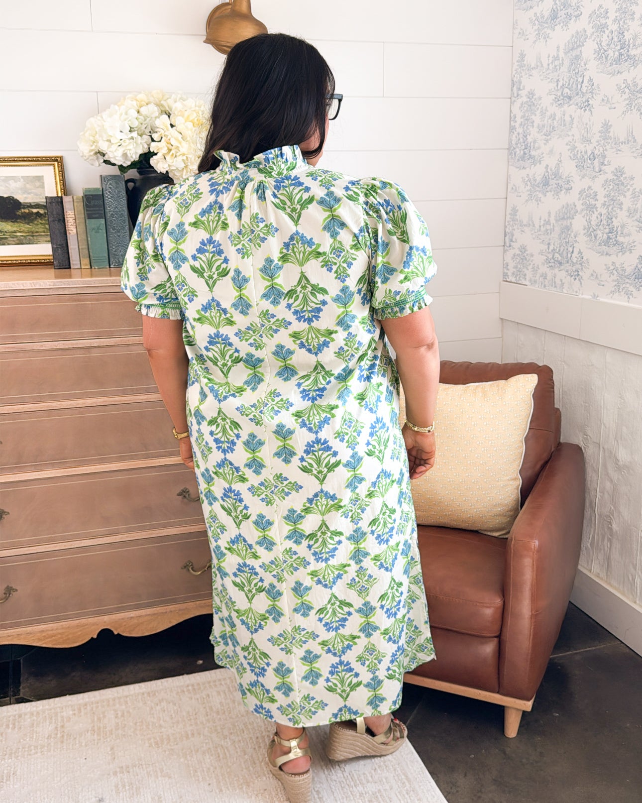 Splendor In The Grass Floral Half Button Maxi Dress