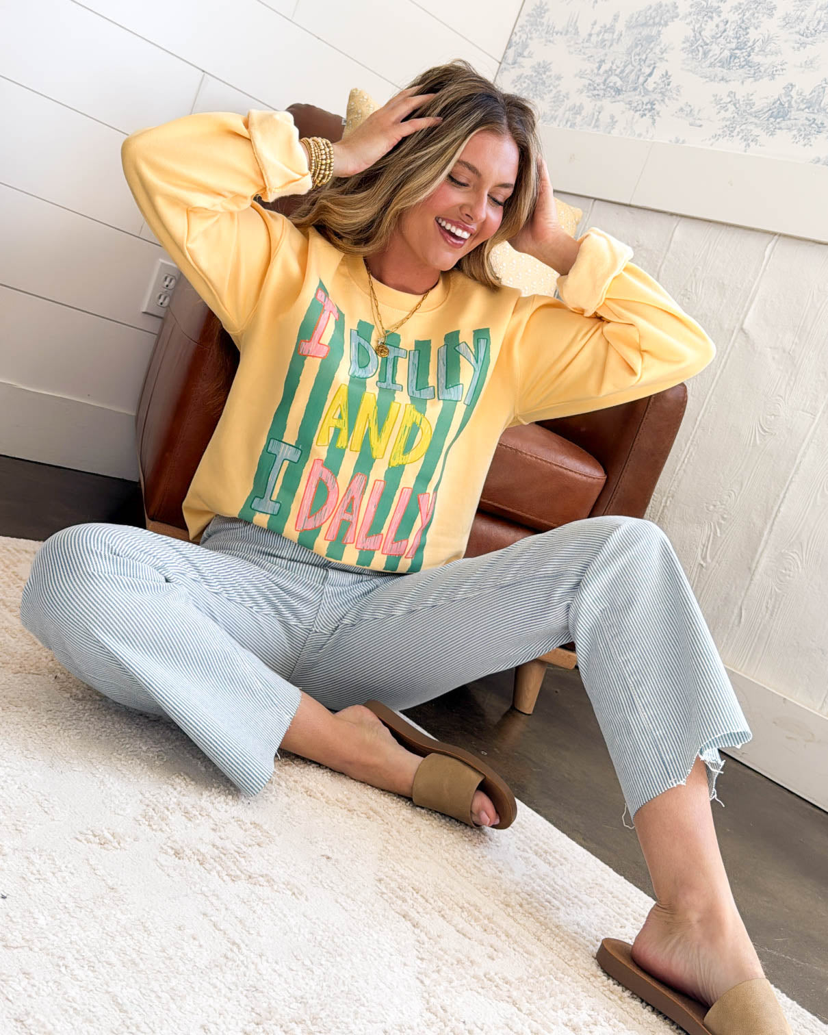 Mica Denim | Marlee High Rise Pinstriped Crop Bootcut Jeans