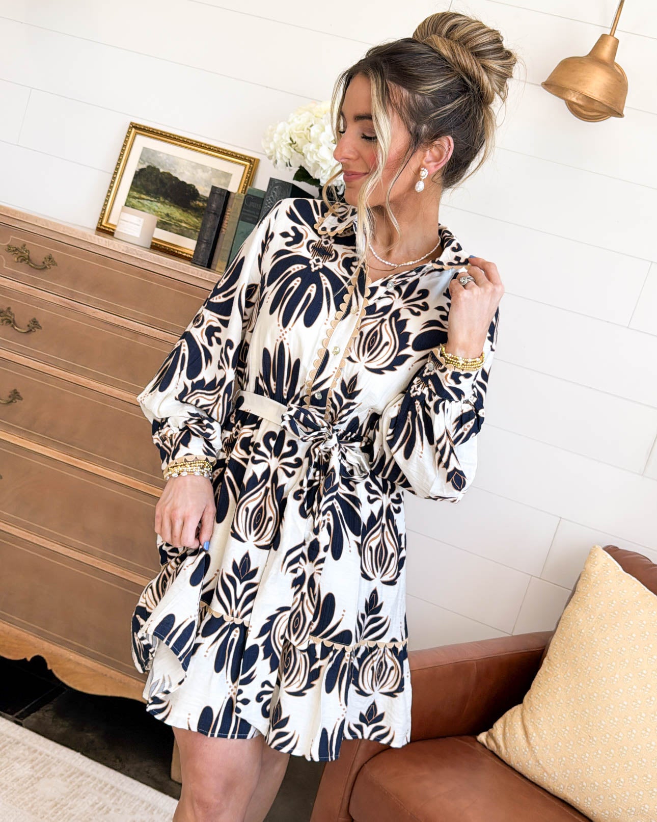 Matilda Boho Scallop Trim Tiered Dress