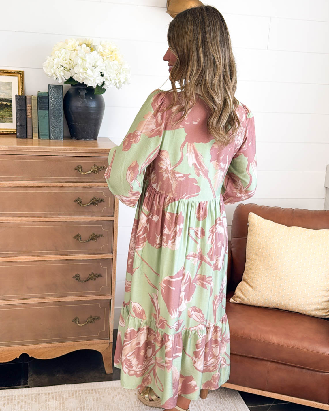 Magnolia Springs Floral Tiered Midi Dress