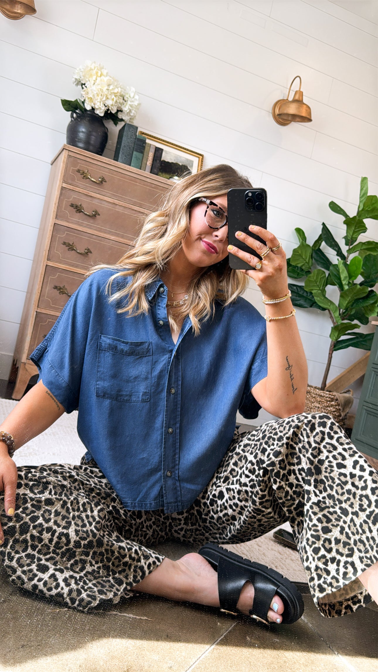 Feeling True Blue Chambray Pocket Shirt