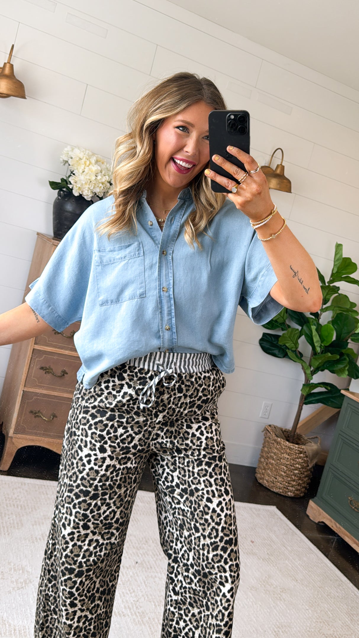 Feeling True Blue Chambray Pocket Shirt
