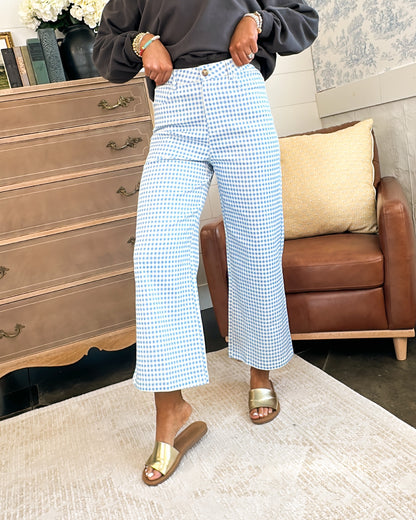 Cape Cod Gingham Crop Wide Leg Pants