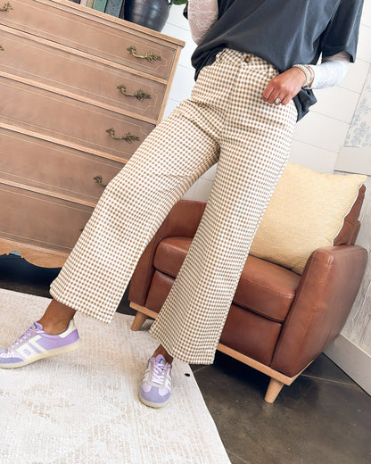 Cape Cod Gingham Crop Wide Leg Pants