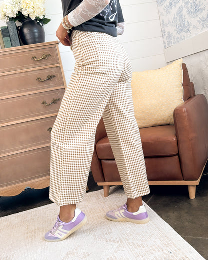 Cape Cod Gingham Crop Wide Leg Pants