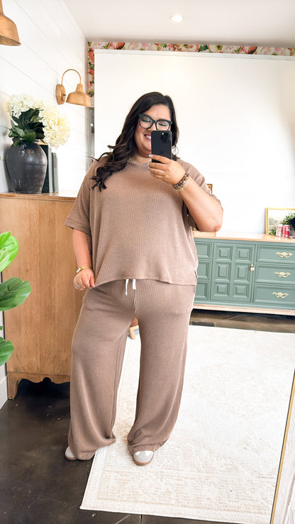 Weekend Away Ribbed Top + Pants Set