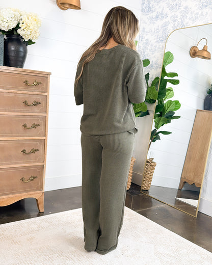 Weekend Away Ribbed Top + Pants Set