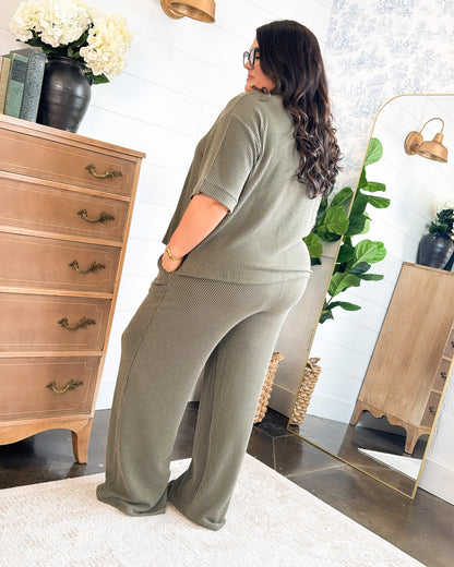 Weekend Away Ribbed Top + Pants Set