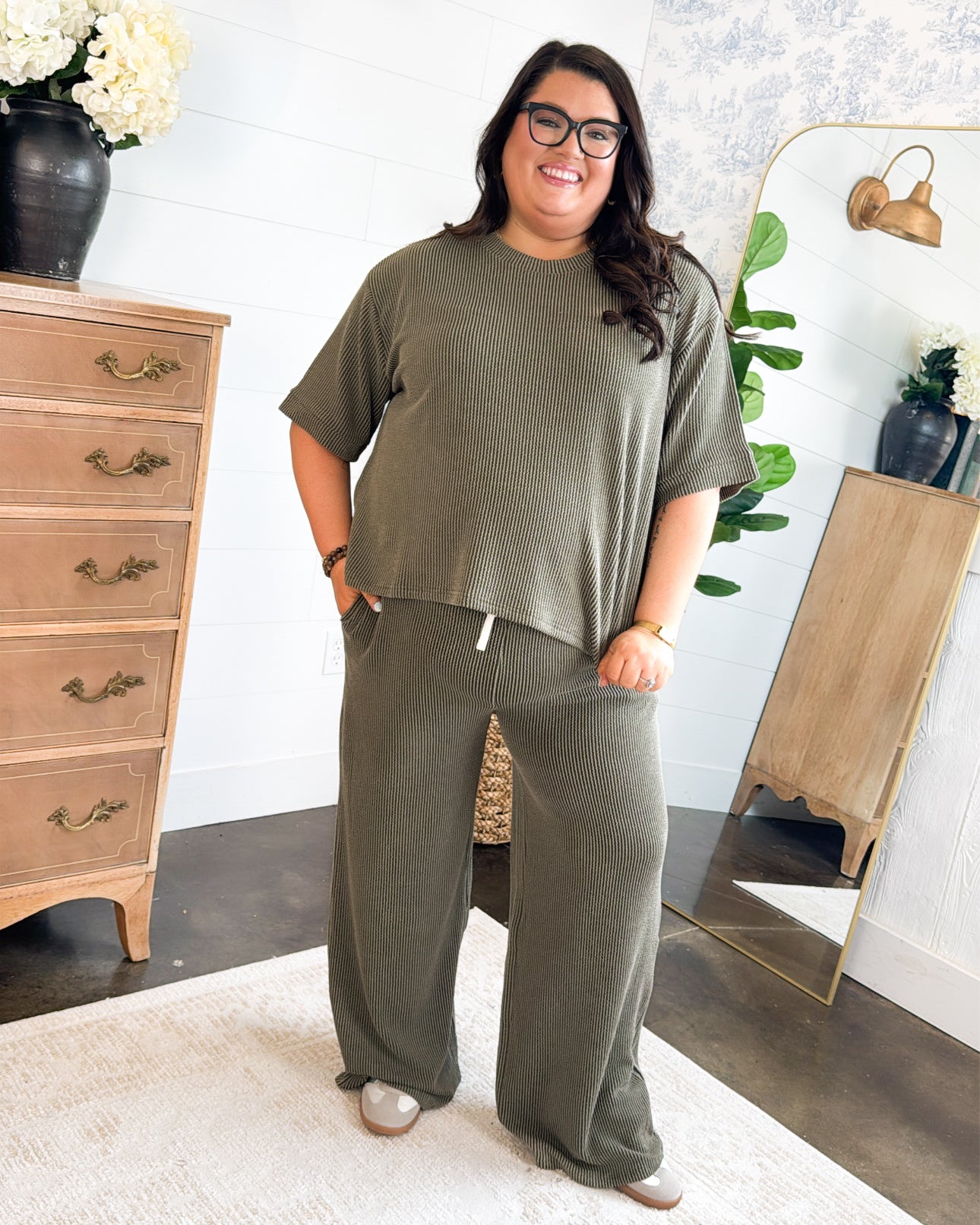 Weekend Away Ribbed Top + Pants Set