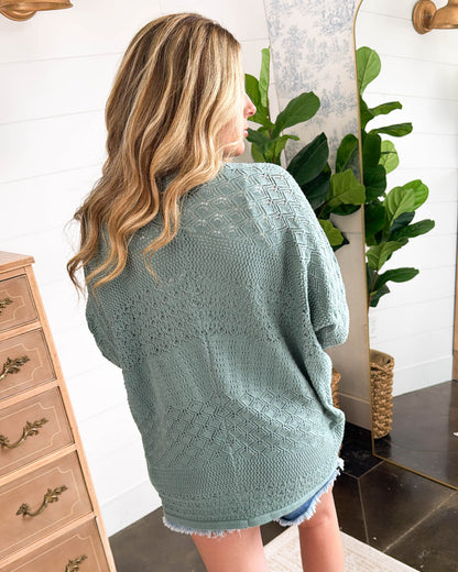 Boho Charm Crocheted Open Front Cardigan