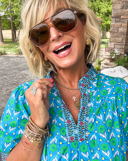 Scattered In The Wind Mixed Floral Top