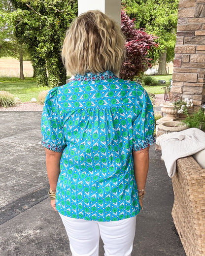 Scattered In The Wind Mixed Floral Top