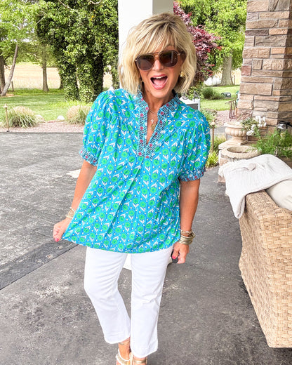 Scattered In The Wind Mixed Floral Top