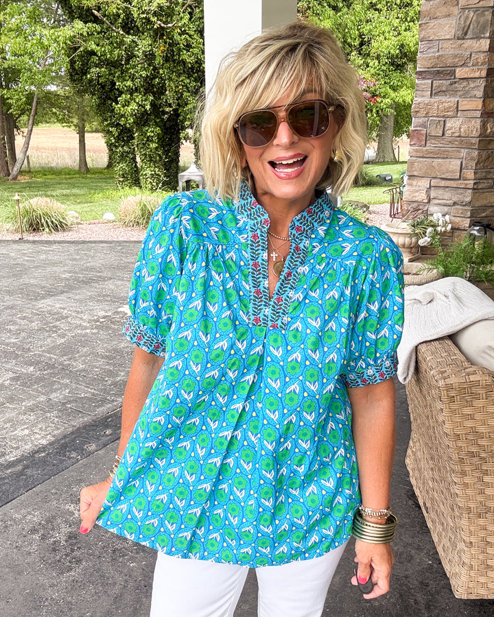 Scattered In The Wind Mixed Floral Top