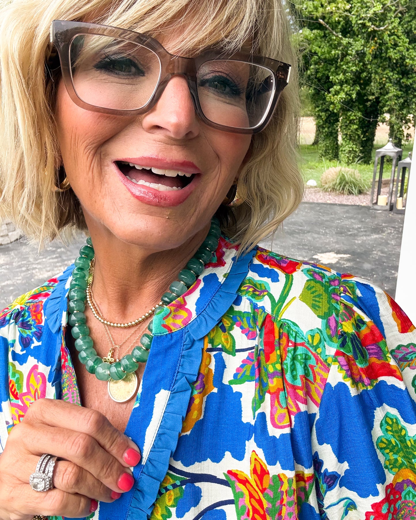 Petal Party Floral Ruffle Detail Blouse