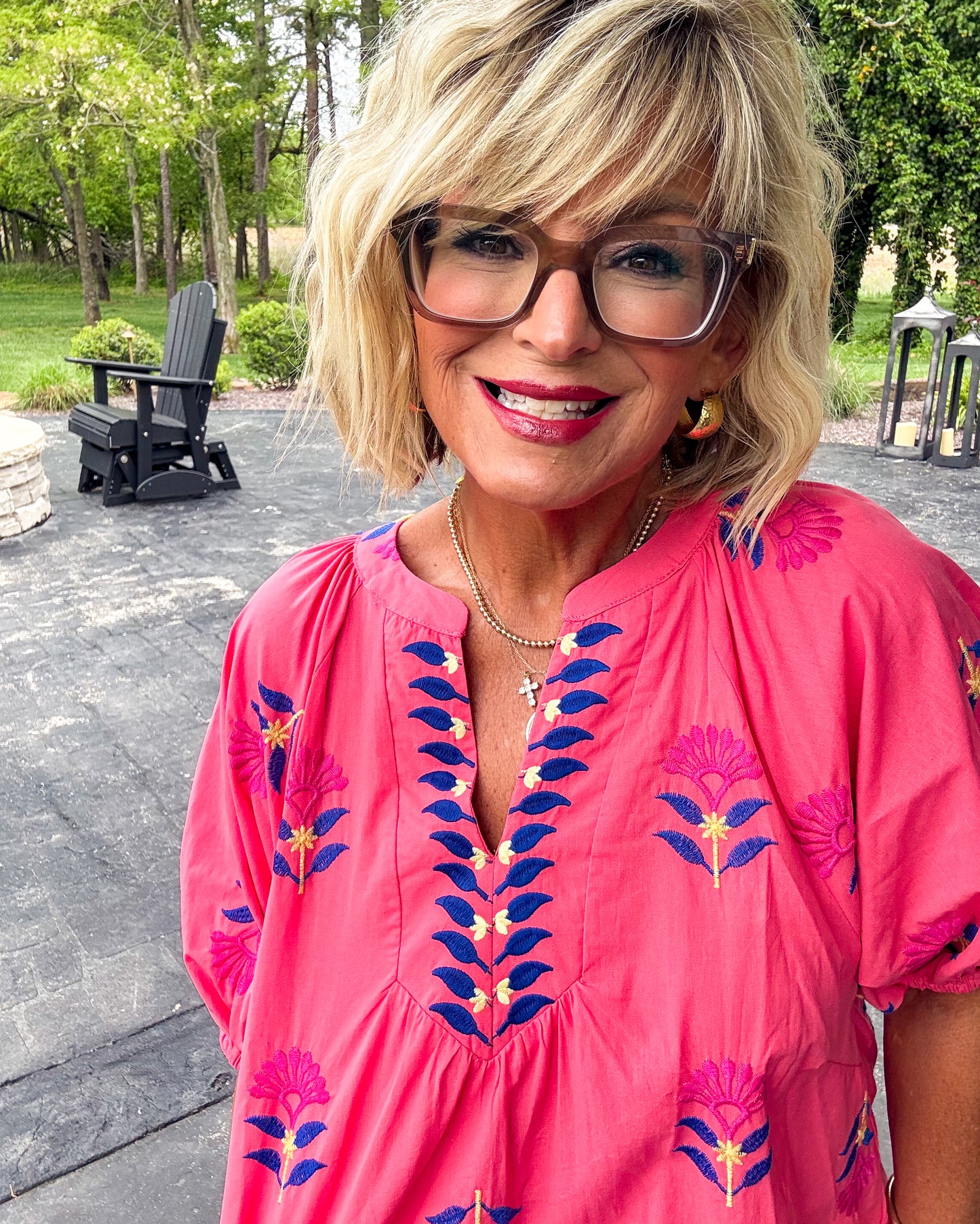 Much Fanfare Floral Embroidered Top